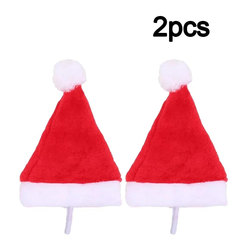 Red Plush Santa Hat for Pets - Festive Holiday Costume Accessory for Dogs and Cats, Perfect for Photoshoots and Celebrations