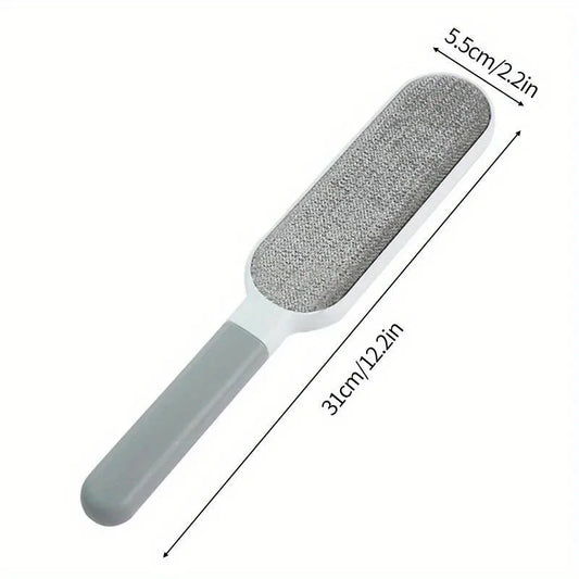Double-Sided Manual Electrostatic Lint Brush for Effective Pet Hair Removal from Clothing, Furniture, and Carpets