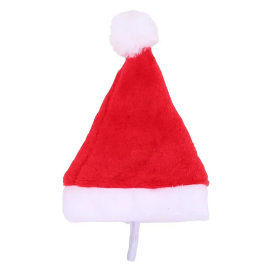 Red Plush Santa Hat for Pets - Festive Holiday Costume Accessory for Dogs and Cats, Perfect for Photoshoots and Celebrations